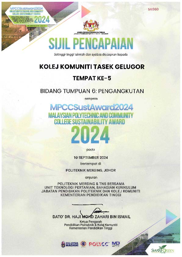 Sijil Pencapaian BT6 Kelima